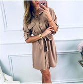 Autumn Casual Plain T Shirt Dress